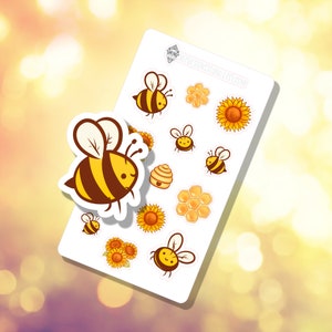 Stickervel Bumble Bee | Stickers voor dagboekplanning | Leuke decoratieve stickers | B-0088 | Komt in aanmerking voor gratis verzending