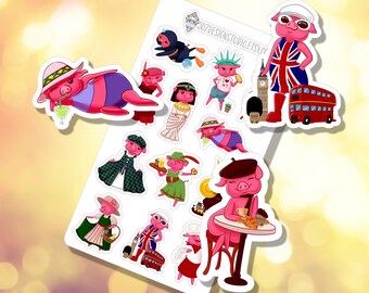 Travel Georgette Sticker Sheet | Journaling Planning Stickers | Cute Decorative Stickers | B-0134 | Free shipping