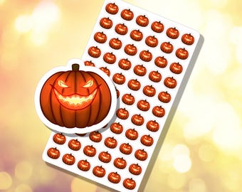 Jack O' Lantern Pumpkin Icon | Budgeting Planner Sticker Sheet | Holiday Tracker |  B-0145 | Free US Shipping
