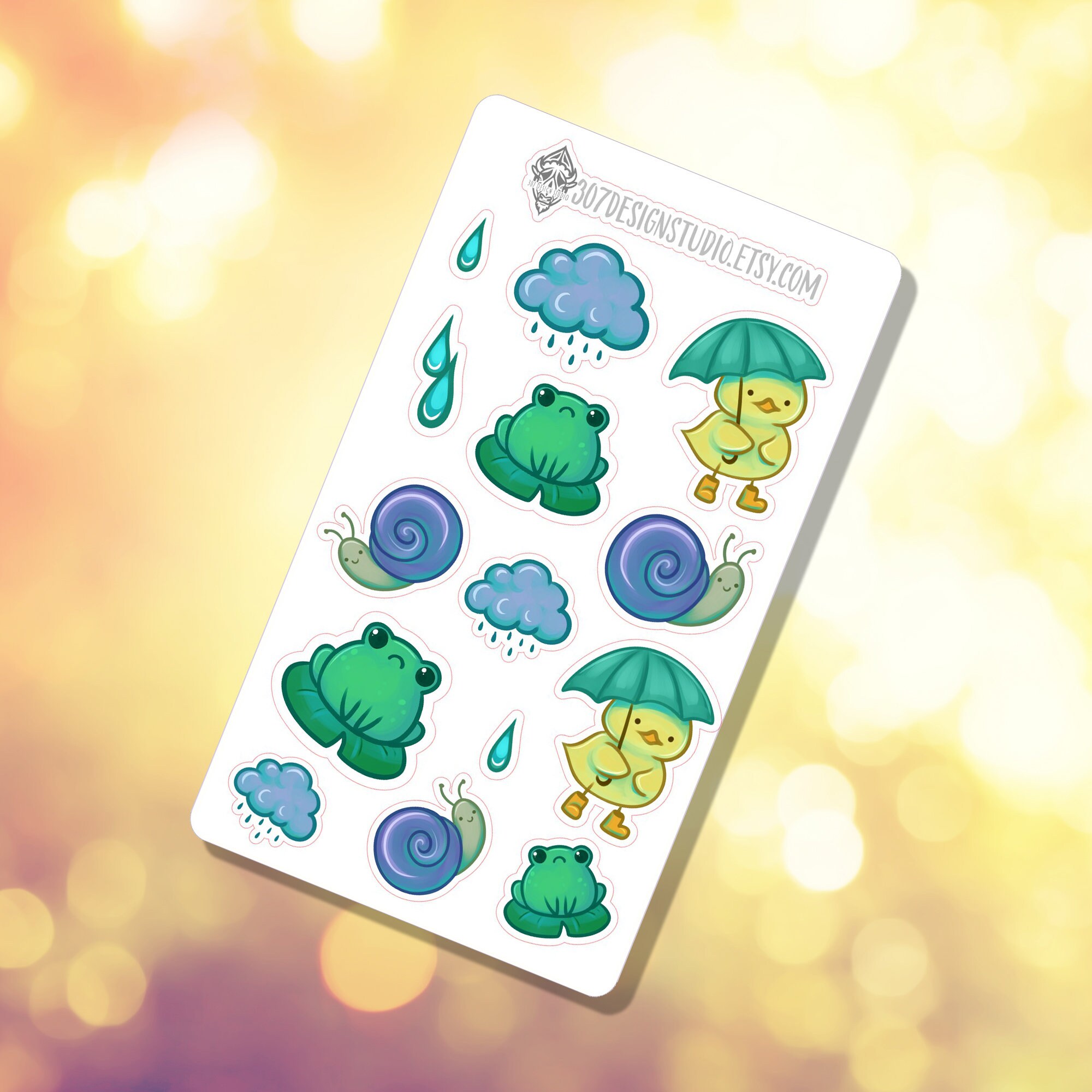 Rainy Day Critters Sticker Sheet | Journaling Planning Stickers | Cute ...