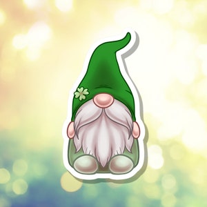 Gnome March St Patrick&#39;s Day Sticker Laptop Water Bottle Decorative St Pattys A-014 | Free shipping