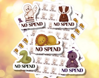 Magic Animals No Spend Challenge Budgeting Planner Sticker Sheet Bundle | B-0148 | Free US Shipping