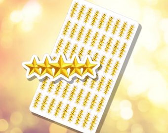5 Star Icon Sticker Sheet | Multiple Size Options | Journaling Scrapbooking Stickers | Planner Sticker Sheet | Tracker Stickers | B-0135