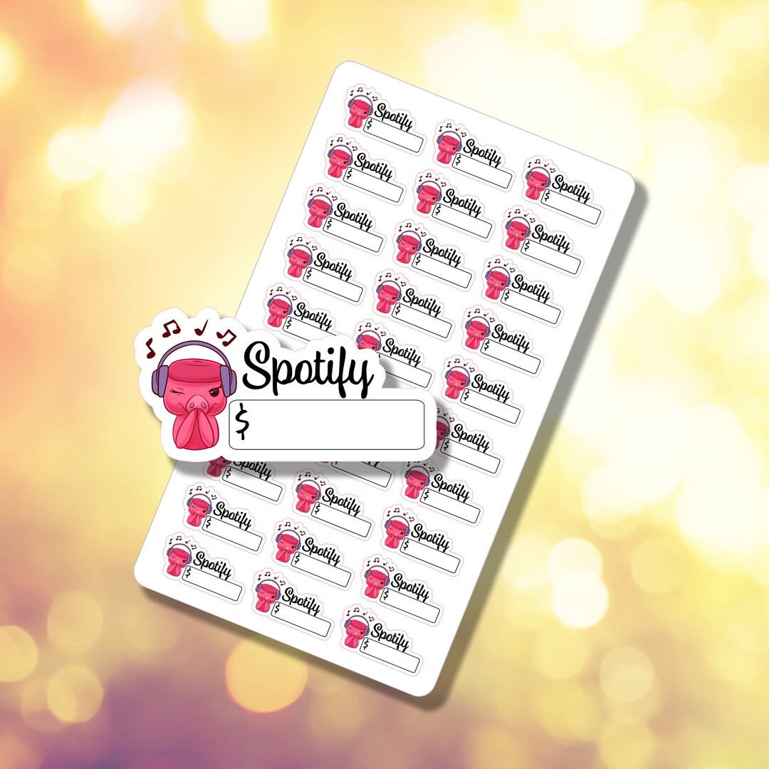 Spotify Payment Due Fillable Sticker | Budgeting | Planner Sticker ...