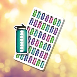 Water Intake Tracker Icon Sticker | Planner Sticker Sheet | Drink Tracker Stickers | Hydro Flask Planner Sticker | B-0024