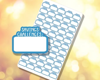 Savings Challenge Tracker Sticker Sheet Multiple Color Options Budget Planner Stickers | B-0132 | Free shipping eligible