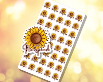 Hoja de pegatinas para el planificador de presupuestos con el desafío de no gastar girasoles para la planificación del otoño / B-0012 / Envío gratuito elegible