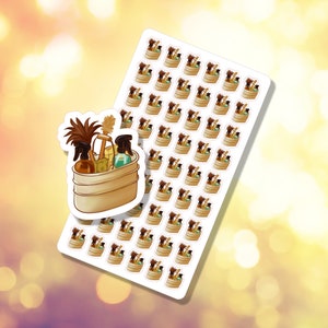 Pictogram voor schoonmaakbenodigdheden emmer | Budgettering Planner Stickervel | Chore Tracker-stickers | B-0127| Geen verzendkosten