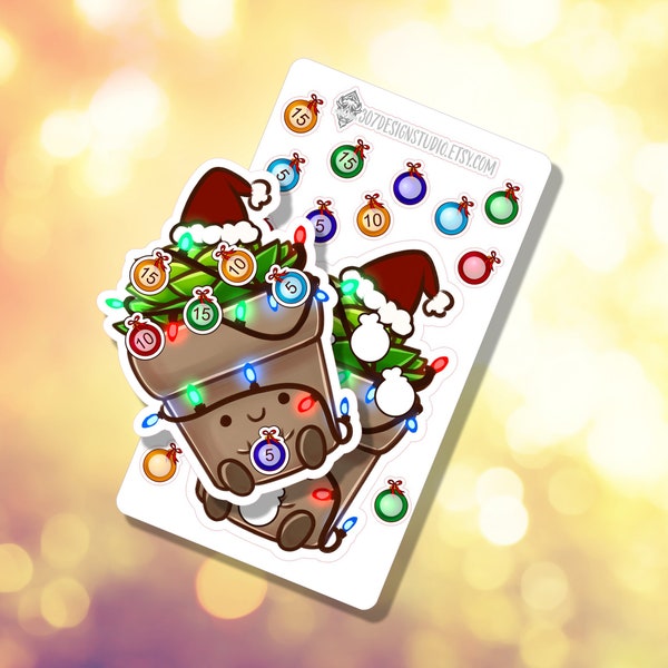 Christmas Savings Mini Challenge Sticker Sheet | Budgeting Planner Sheet | Fred Jr the Succulent | B-0106 | Free shipping