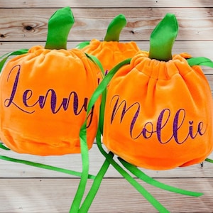 Personalised Halloween bag| pumpkin trick or treat candy bag| kids halloween bag| halloween treat bags| trick or treat bags