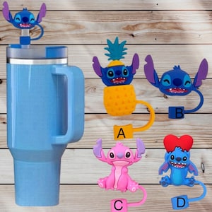 Straw Toppers 10mm| Accessories Drink Topper| Reusable Straw Cover| Dust Cover|40oz| 30oz| Stitch| inspired|