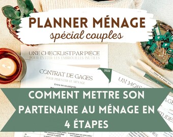 Planning du Jeu du ménage ÉDITABLE français, Check-list de ménage personnalisable france, liste de nettoyage Planner ménage personnalisable