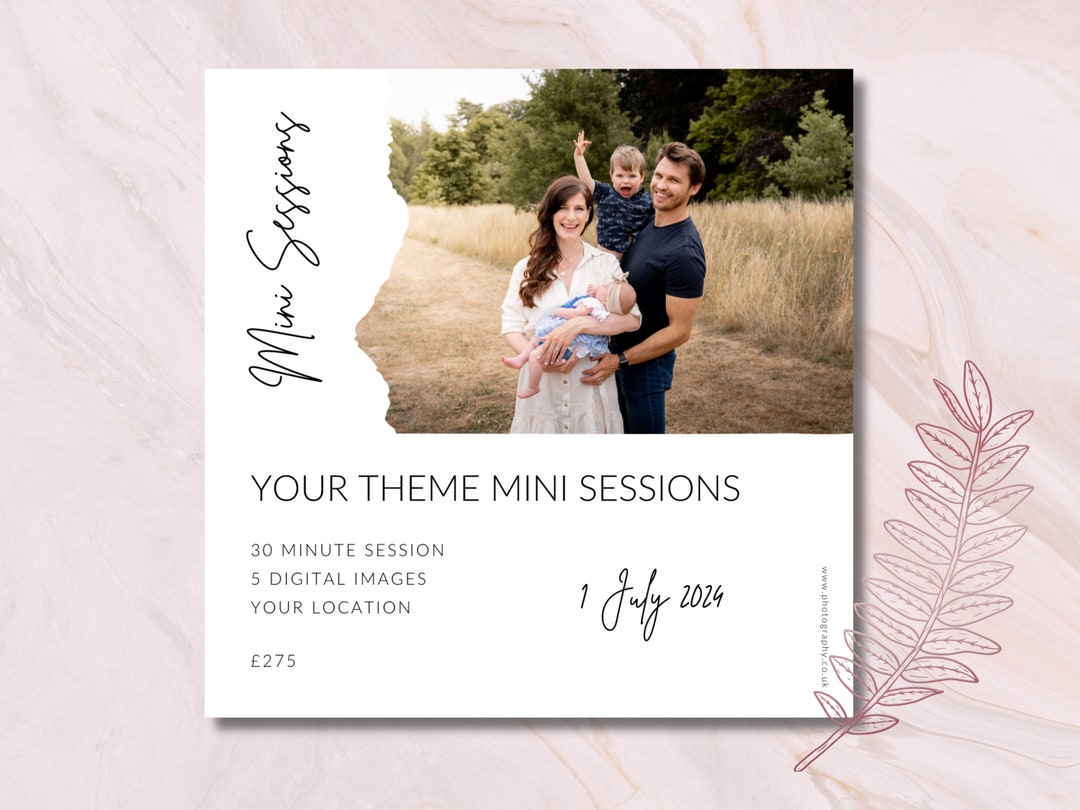 Mini Session Template | Photography Mini Session | Photographer ...