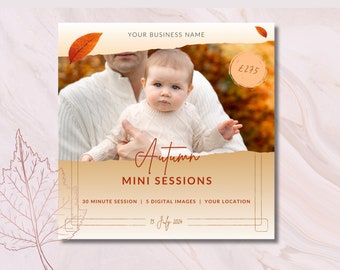 Autumn Mini Session Template: Canva Photography Template (Digital Download)