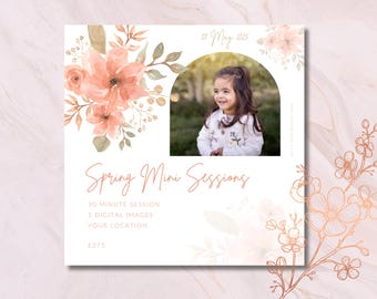 Spring Mini Session Template: Photographer Marketing (CANVA)