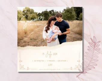 Summer Mini Session Template: Photographer Marketing (CANVA)