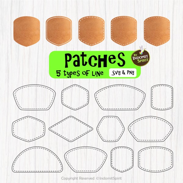 Patch Svg & Png /Dotted Outline Svg / Patches Rounded Corners / Patches Leather Png / Hat Patches Svg / Patch cut file/ Dash vector