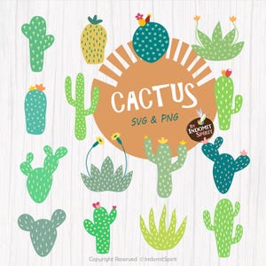 Cactus Svg / Embalaje de suculentas Png / Conjunto de cactus personalizado / Impresión de aloe vera / Paquete de suculentas / Cactus Svg DIY / Licencia comercial gratuita