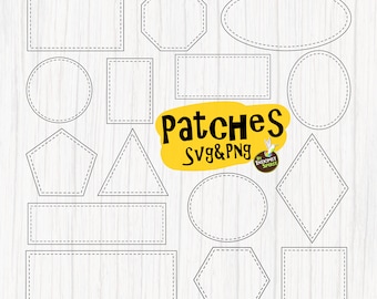 Patch Svg Png / Svg contour pointillé / Patchs cuir Png / Patchs chapeau Svg / Patch fichier / Dash vecteur / Fichier numérique