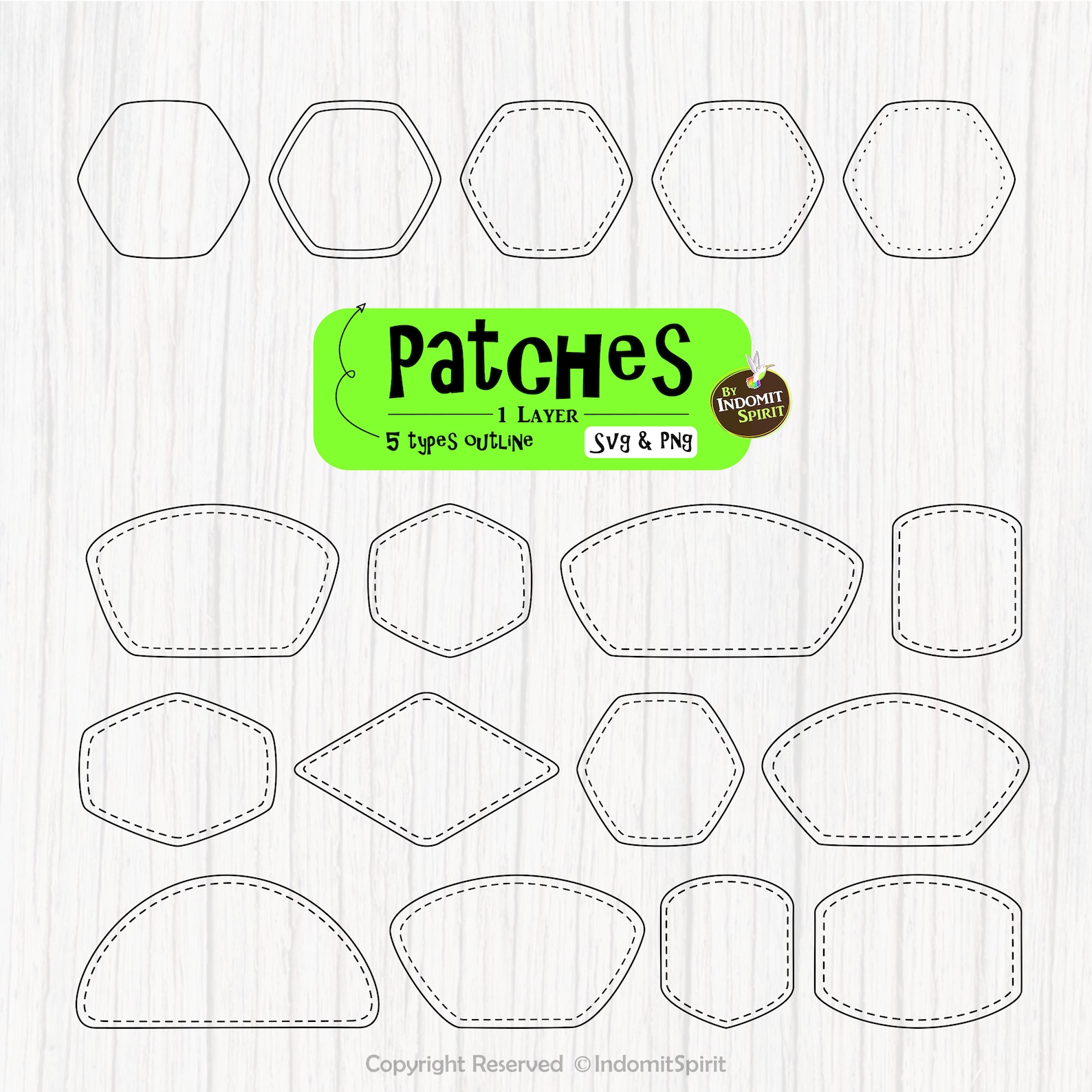 Patch Svg & Png /dotted Outline Svg / Patches Rounded Corners / Patches