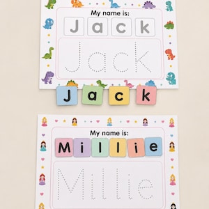 Name Recognition Mats: Build and Trace Letters for Kids