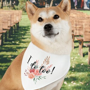 I Do Too DOG BANDANA, Flower Girl Wedding Bandana, BohoDog Bandana,  Gift for Bride, Over the collar, Wedding Gifts for Pets