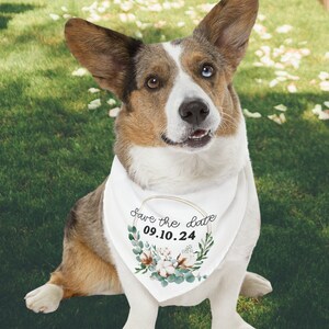 DOG BANDANA, save the date Bandanas, Wedding Bandana, Boho Wedding Dog Bandana, Custom Pet Bandana, Gifts for Brides, Wedding Pet Accessory