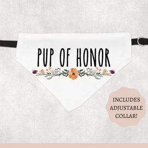 DOG BANDANA, Pup of Honor, Wedding Bandana, Boho Wedding Dog Bandana, Custom Dog Bandana, Wedding Bandana, Gifts for Brides, Boho Wedding