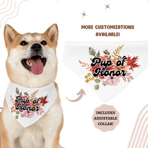 DOG BANDANA, Pup of Honor , Wedding Bandana Prop, Boho Wedding Dog Bandana, Custom Dog Bandana, Wedding Bandana, Gifts for Brides
