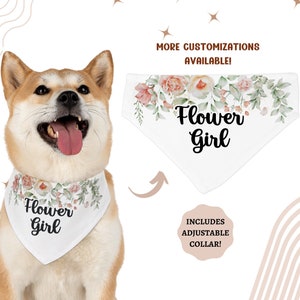 DOG BANDANA, Flower Girl , Wedding Bandana Prop, Roses Wedding Dog Bandana, Custom Dog Bandana, Wedding Bandana, Gifts for Brides