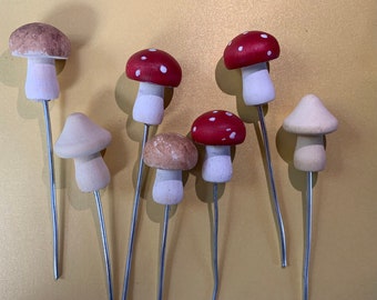 Mini wooden fairy garden mushrooms
