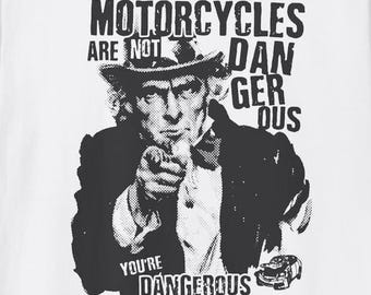 -shirt L'Oncle Sam parle | « Les motos ne sont pas dangereuses, vous êtes dangereux »