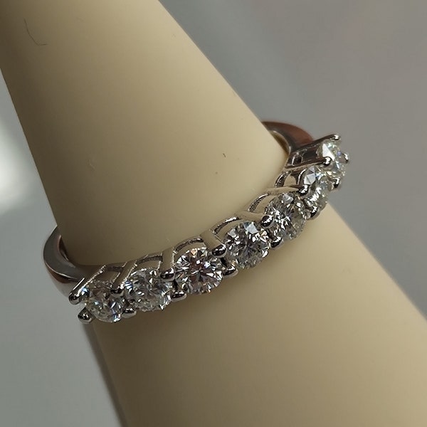 Sterling silver 925 and moissanite half eternity ring