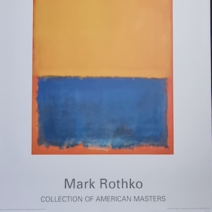 Mark Rothko "Giallo, Blu e Arancione, 1955" Dimensioni 69 x 90 cm. 27,16" x 35 43" Grande stampa vintage litografica del 1994