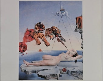 Salvador Dalí &quot;Dream, Caused by the Flight of a Bee&quot; Numbered Art Print, Unique Surrealism for Your Home
