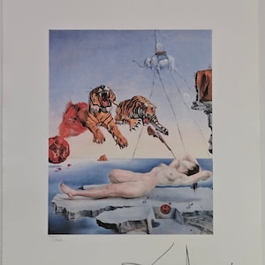 Salvador Dalí "Sogno, causato dal volo di un'ape" (Dali # Surrealismo # Stampa d'arte # Cubismo)