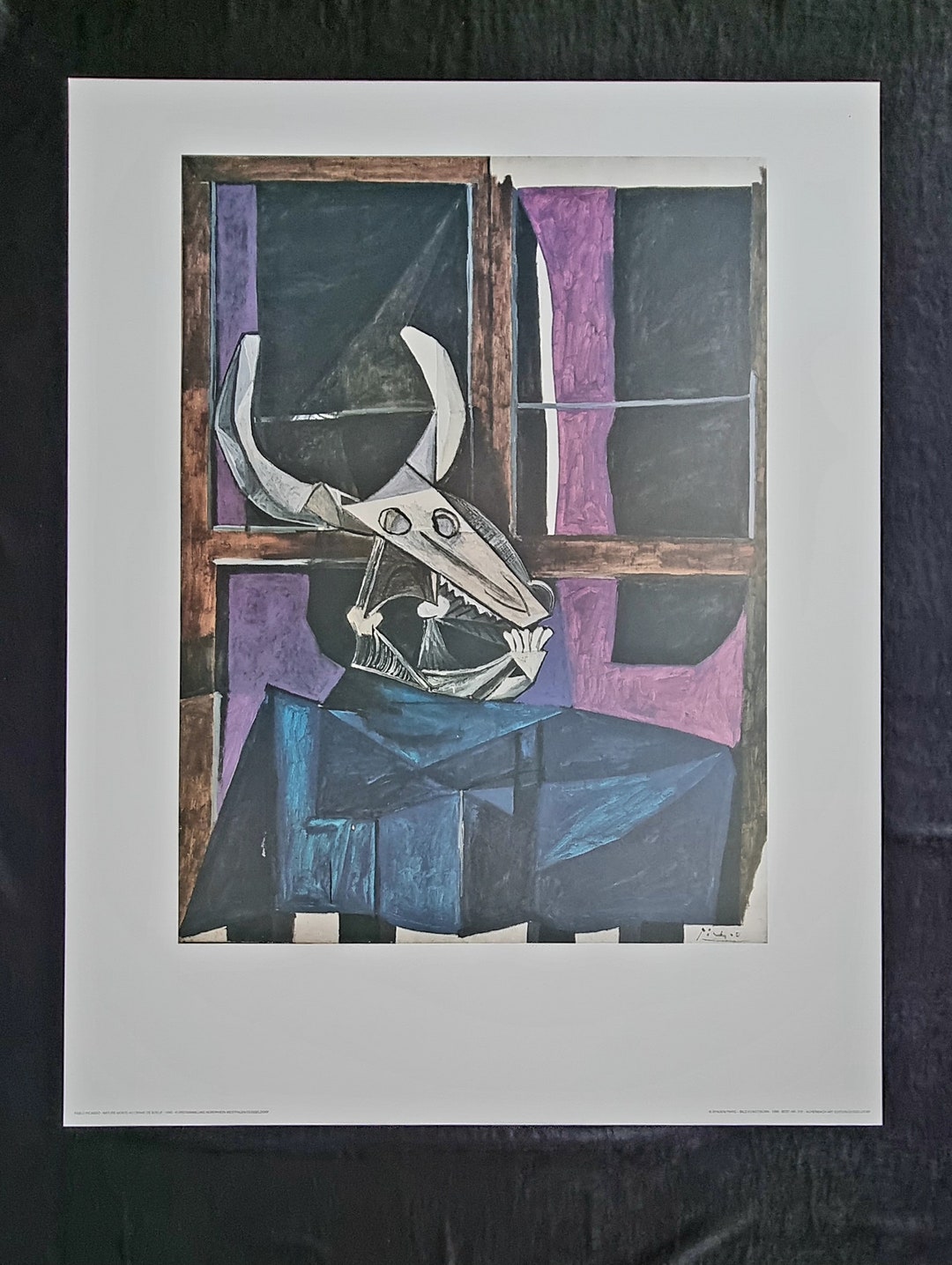 パブロ・ピカソ「牛の頭蓋骨のある静物画、1942年」ヴィンテージ