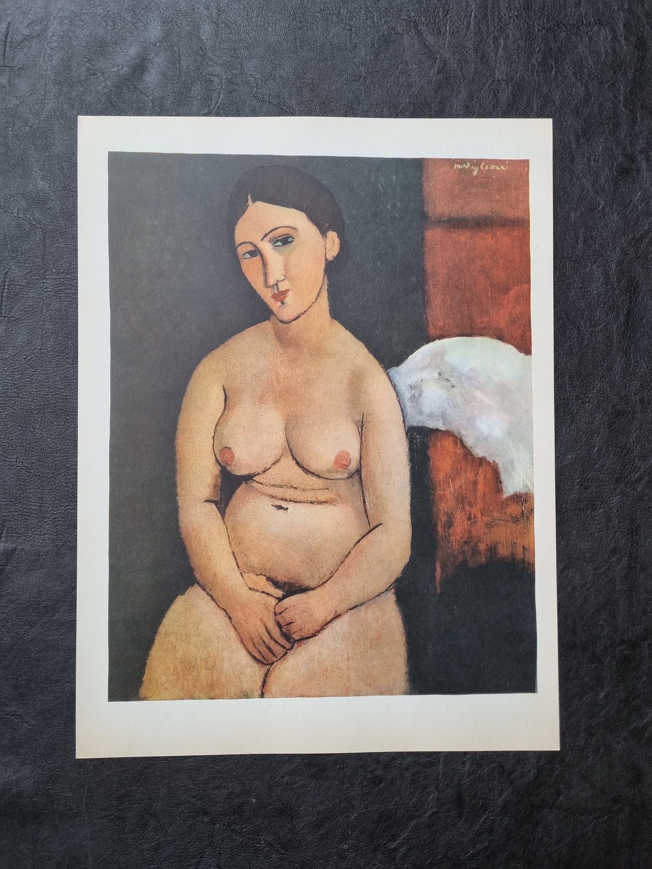 Amedeo Modigliani (1884-1920) "Seated Nude - 1918" Vintage lithograph from the 1960s