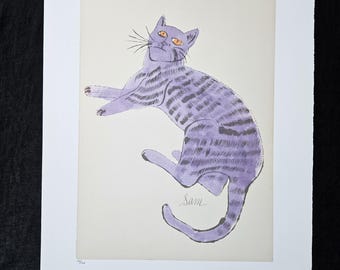 Andy Warhol &quot;Sam the Cat&quot; Numbered edition, 100 copies. Dimensions 56 x 38.3 cm.