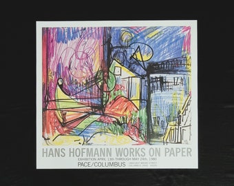Hans Hofmann (1880 Bavaria, Germany - 1966 New York, USA) Dimensions 68.5 x 63 cm. Off-set lithographic poster &quot;Work on paper, 1980&quot;