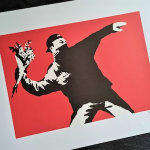 Lanciatore di Fiori Edizione limitata, numerata. (Banksy # Arte di strada # Arte contemporanea # Graffiti Art)
