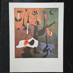 Joan Miró "Rhythmic Characters, 1934" Original vintage poster from 1986, dimensions 70 x 90 cm. 27.5"x35.4"