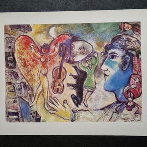 Marc Chagall &quot;The Little Black Horse&quot; (1968) Vintage lithograph from the 70s, size 45 x 32 cm.
