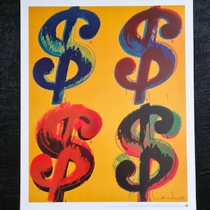 Andy Warhol "Dollaro, 1982" Poster vintage  Dimensioni 60x80 cm.