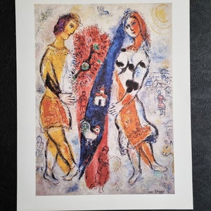 Marc Chagall Le souvenir (1967) Vintage lithograph from the 70s, dimensions 45 x 32 cm.