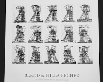 Bernd & Hilla Becher &quot;Turning Towers&quot; vintage poster. Afmetingen 70 x 70 cm. 27,55 &quot;x 27,55&quot;