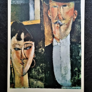 Amedeo Modigliani (1884–1920) – Das Brautpaar (1915) Vintage-Lithografie aus den 1960er Jahren