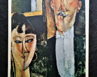 Amedeo Modigliani (1884-1920) - The Spouses (1915) Vintage lithograph from the 1960s