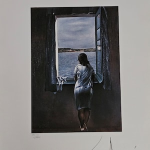 Salvador Dalí  "Ragazza alla finestra" (Dali # Surrealismo # Stampa d'arte # Cubismo)