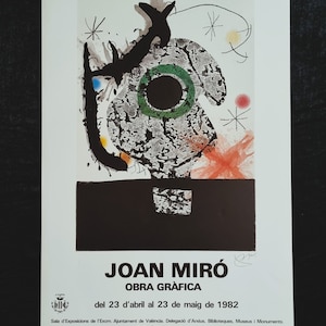 Joan Miró &quot;Obra Grafica&quot; Exhibition poster - created for the 1982 exhibition, dimensions 68.5 x 48 cm